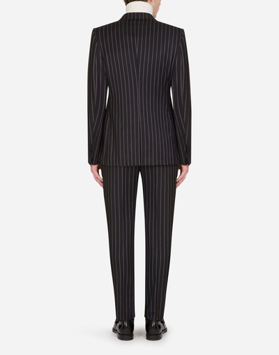 Dolce & Gabbana Double-breasted Sicilia-fit suit in pinstripe wool outlook