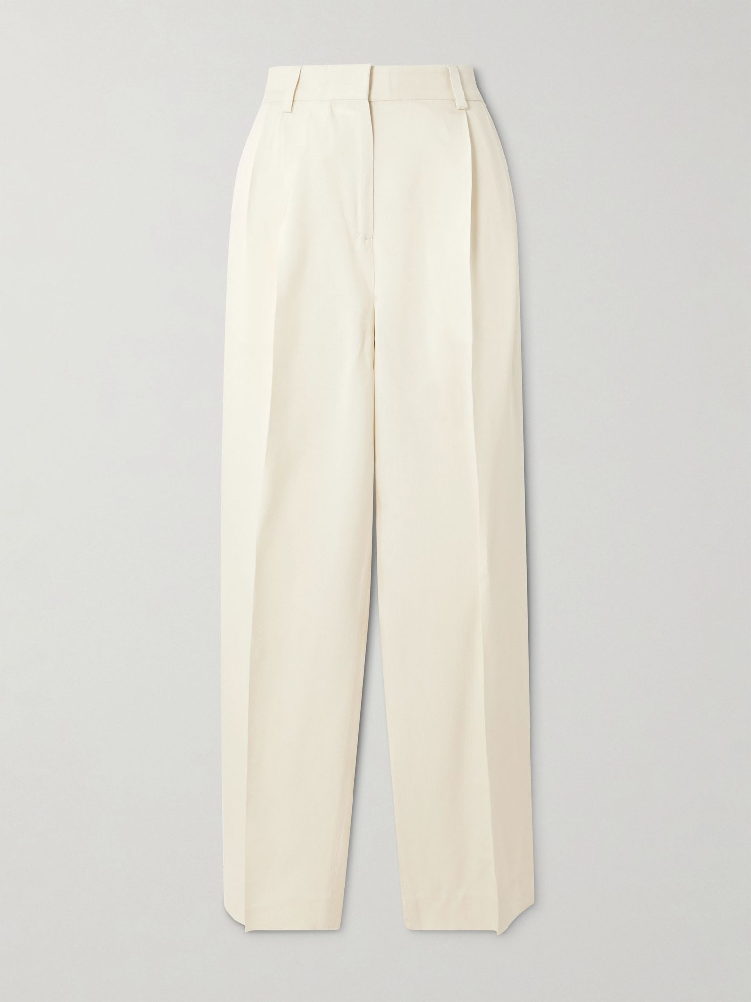 Garderob pleated woven tapered pants Ecru - 1