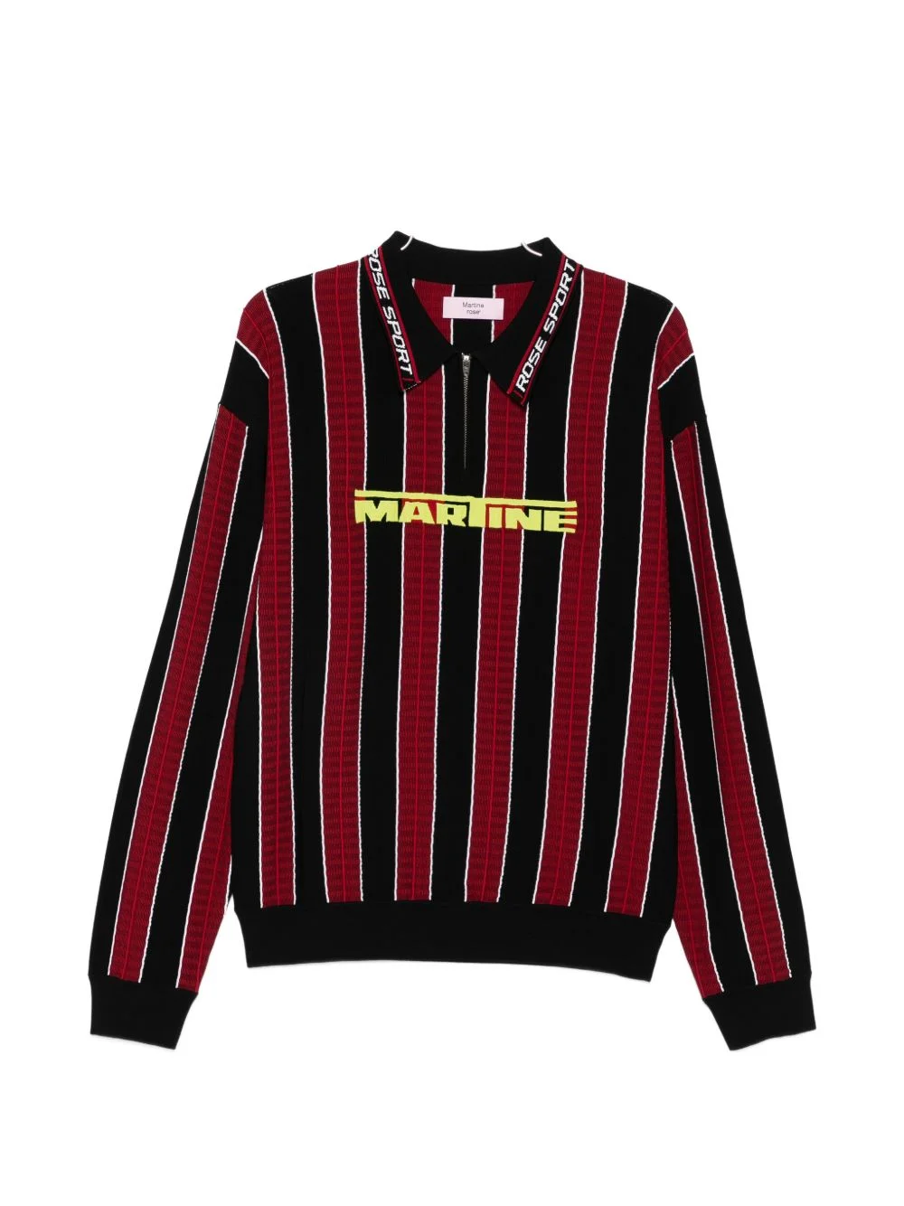 striped zip polo shirt - 1