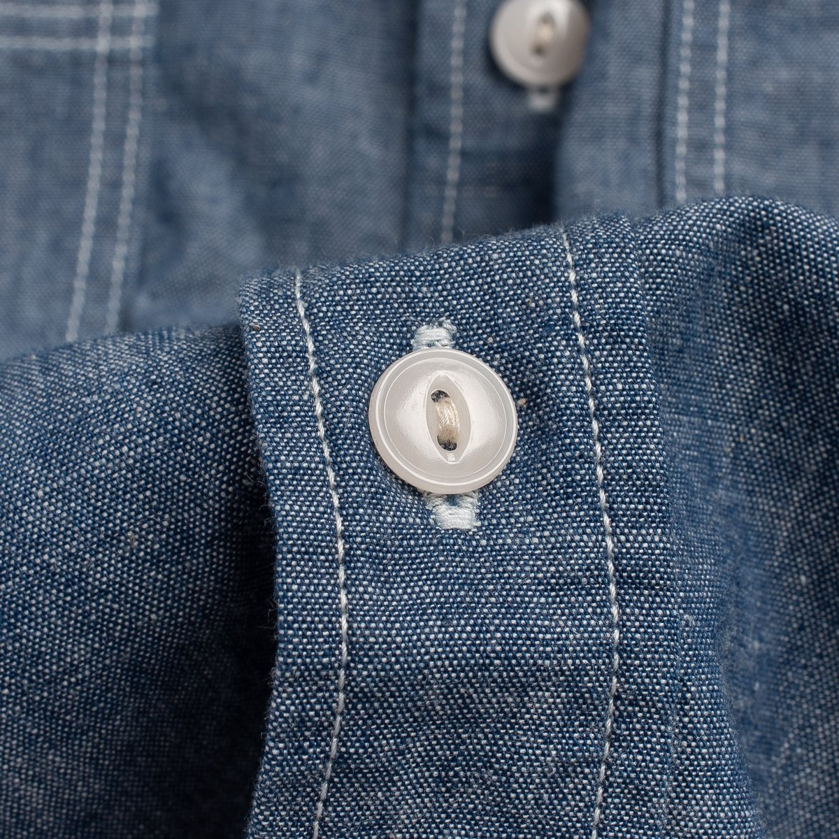 IHSH-285-IND 5.5oz Selvedge Chambray Short Sleeved Work Shirt - Indigo - 8