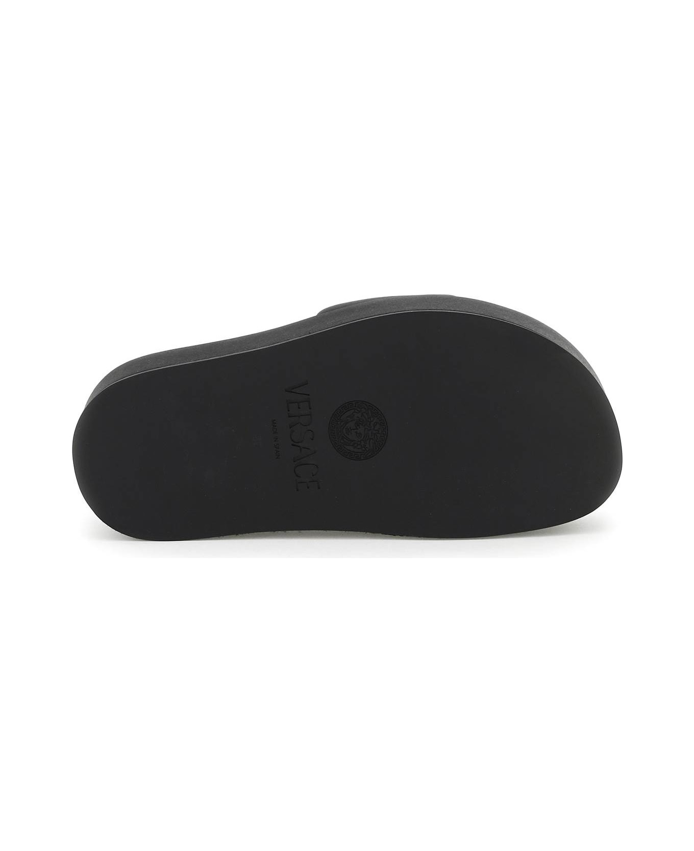 Medusa Head Plaque Platform Mules - 5