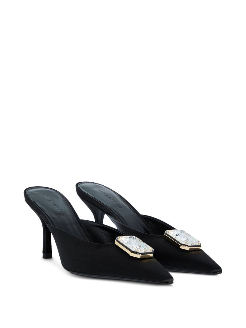 RETROFÊTE 75mm Francesca crystal-embellished mules outlook
