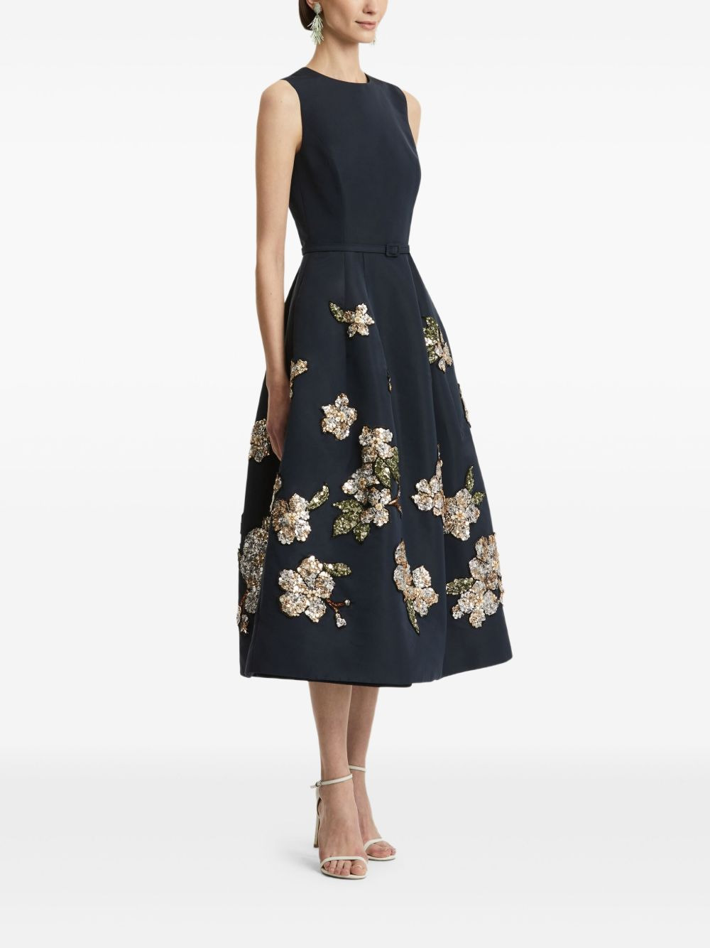 sequin-embellished floral midi dress - 3