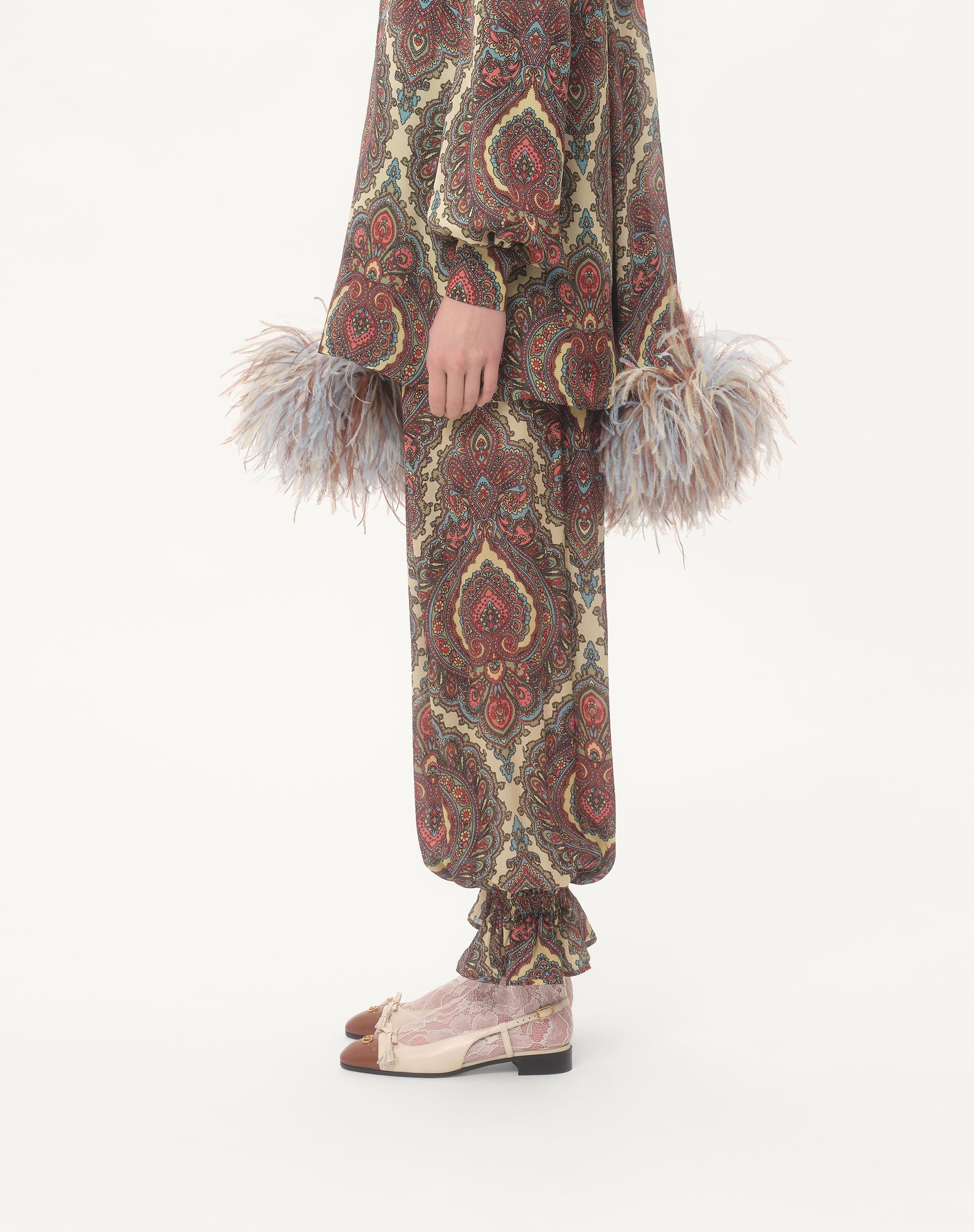 VOYAGE IMAGINAIRE CASHMERE PRINT GEORGETTE PANTS - 5
