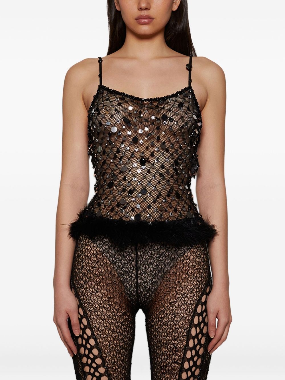 sequin-embellished top - 3