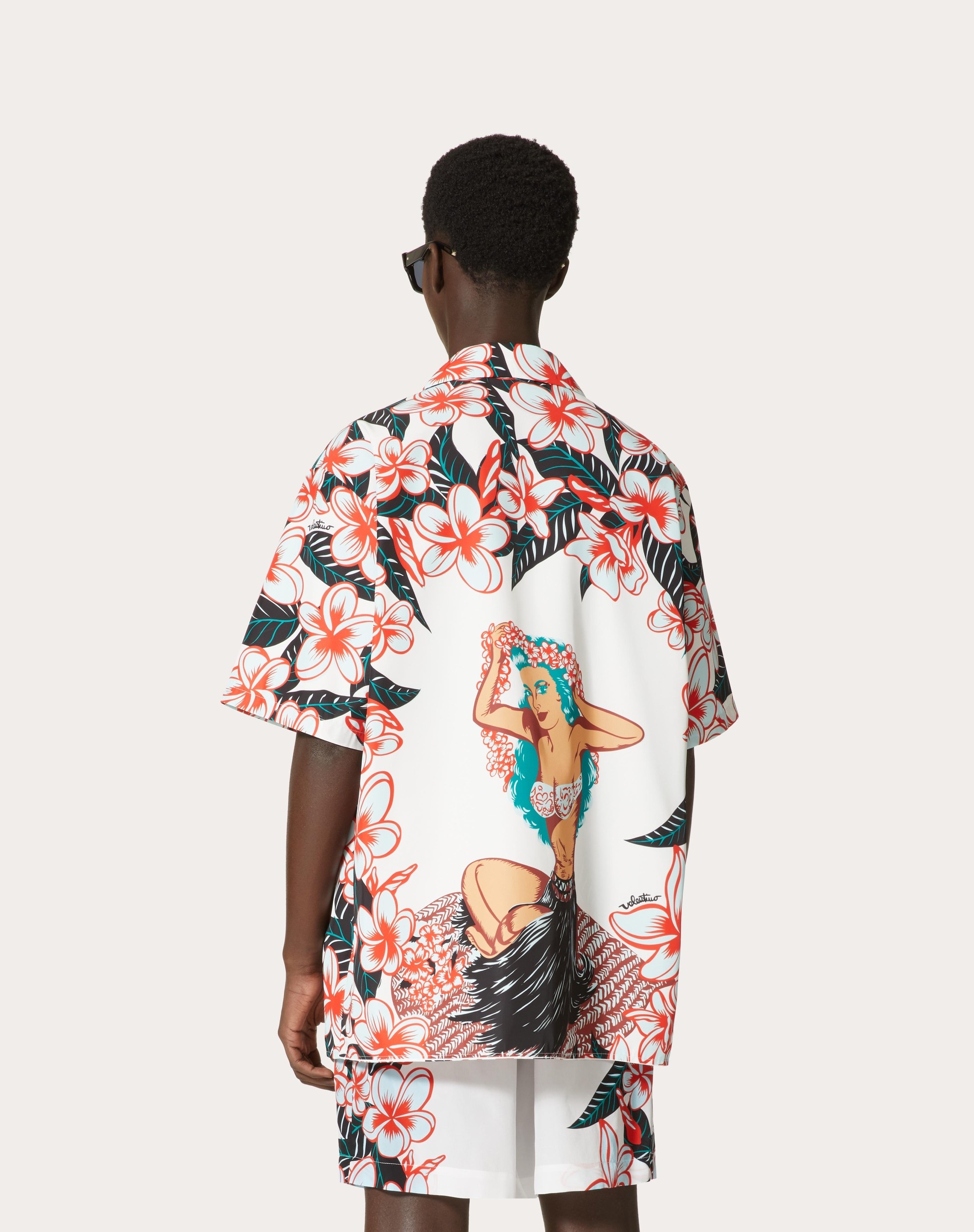 NYLON BOWLING SHIRT WITH HULA GIRL PRINT - 4