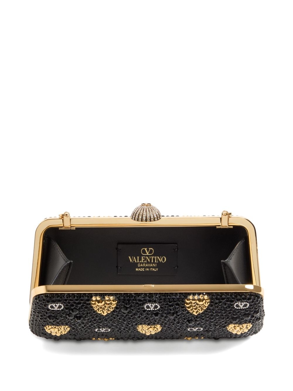 heart motif embellished clutch bag - 5