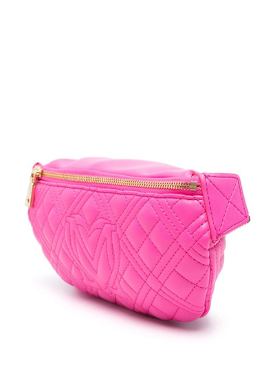 Moschino logo-lettering quilted belt bag outlook