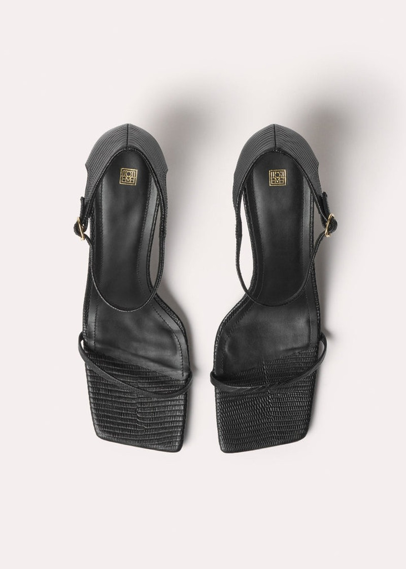 The strappy sandal black lizard 3