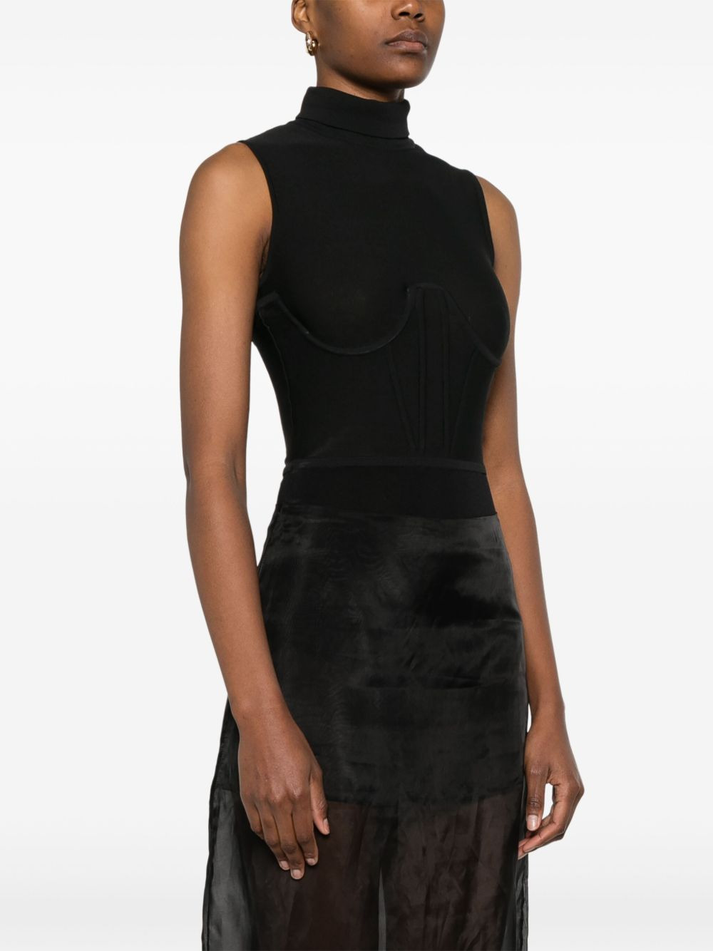 knitted corset bodysuit - 3