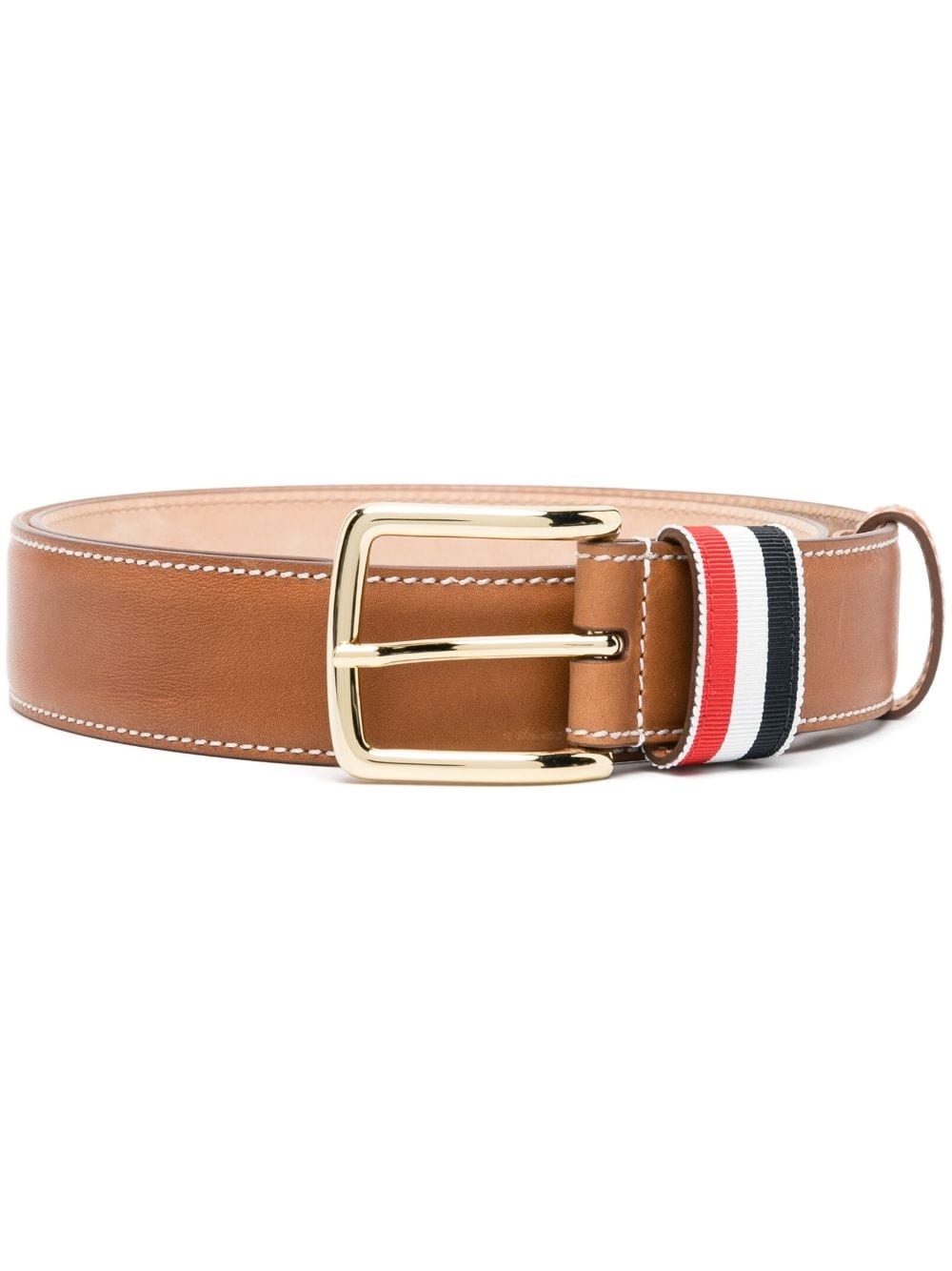 RWB-stripe leather belt - 1