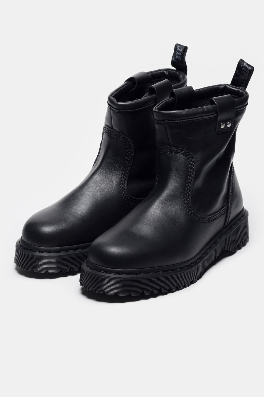 Anistone Lo Leather Biker Boot in  Black/Wanama - 2