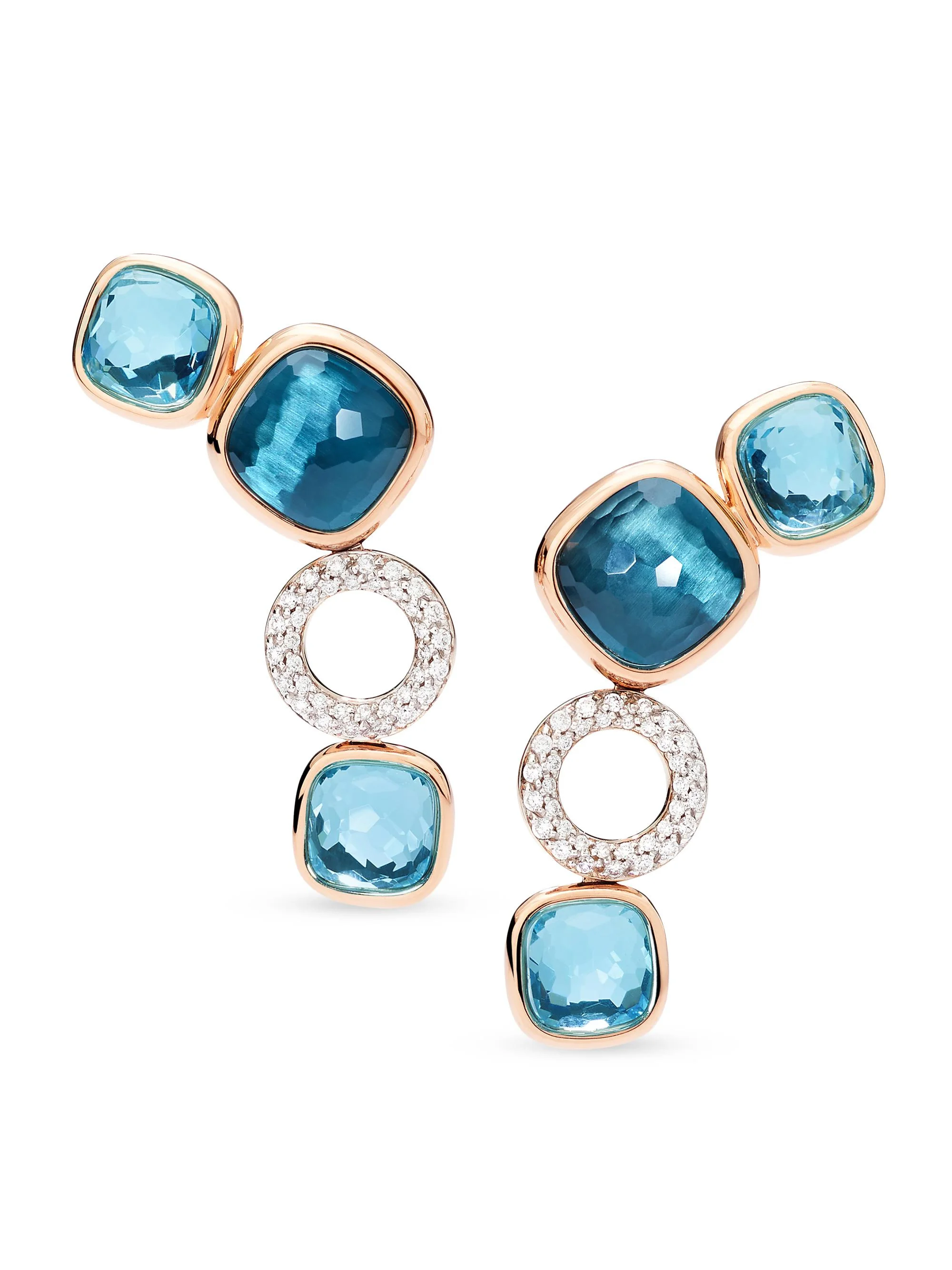 Women's Nudo Two-Tone 18K Gold & Multi-Stone Ear Climbers - Rose Gold - 1
