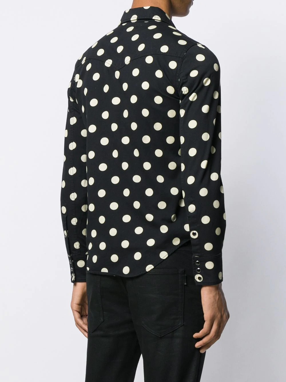 slim western polka dot shirt - 4