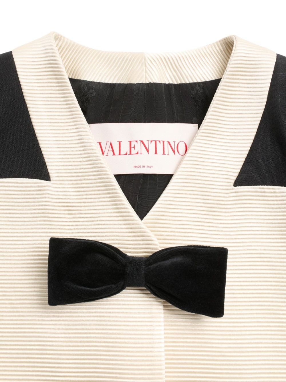 bow-detail crepe jacket - 6