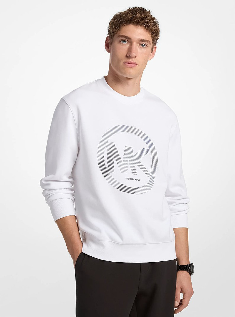 Graphic Logo Cotton Blend Crewneck Sweatshirt 1