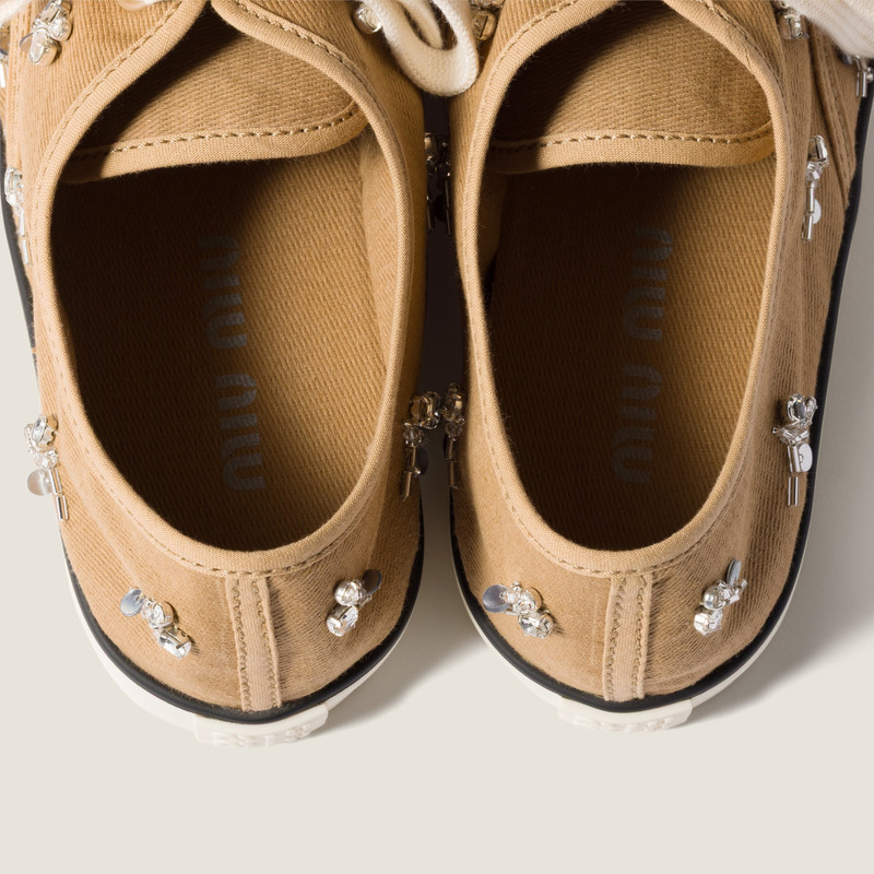 Miu Miu Embroidered drill sneakers outlook
