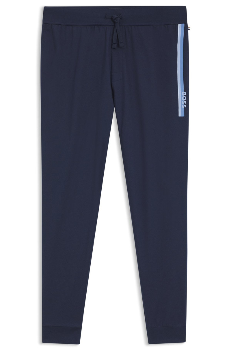 COTTON-TERRY TRACKSUIT BOTTOMS WITH LOGO AND STRIPES 1