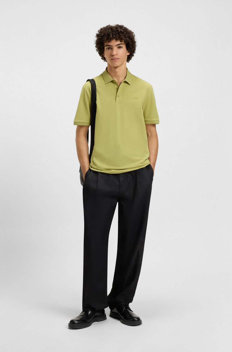 HUGO COTTON-PIQUÉ POLO SHIRT WITH LOGO PRINT outlook