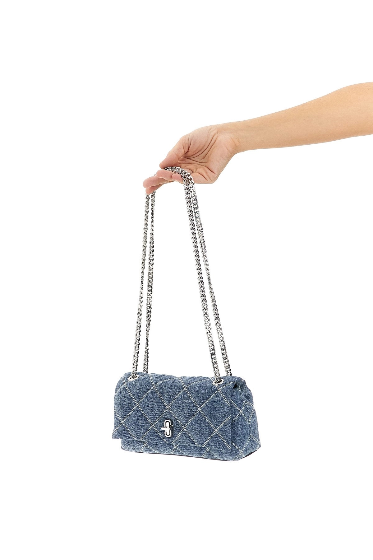 'The Quilted Denim Dual Chain' shoulder bag - 2