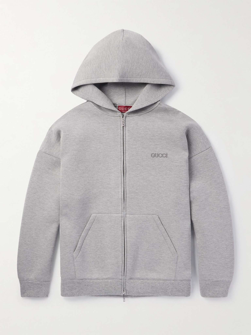 Logo-Appliquéd Jersey Zip-Up Hoodie 1