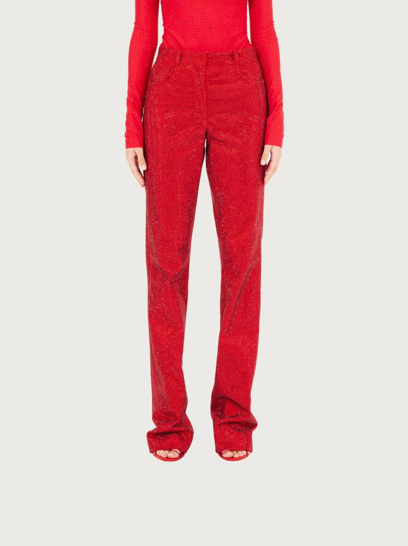 FERRAGAMO Crystal embellished 5 pockets trouser outlook