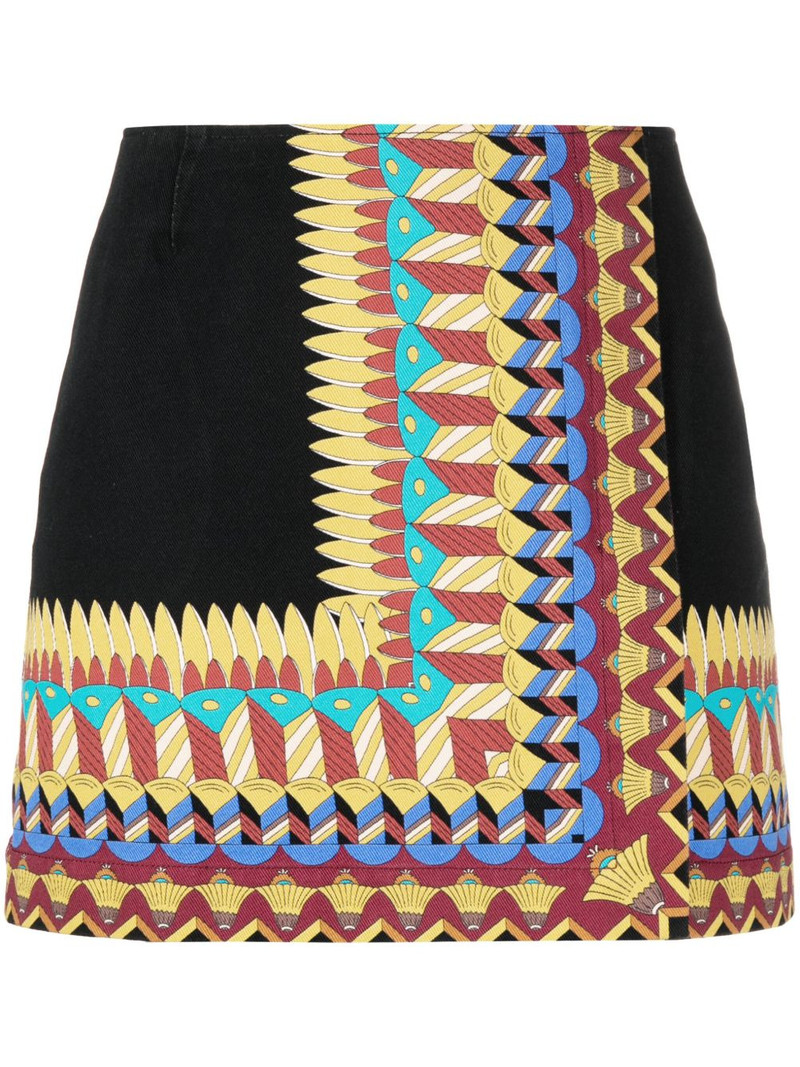 geometric-print cotton-twill miniskirt 1