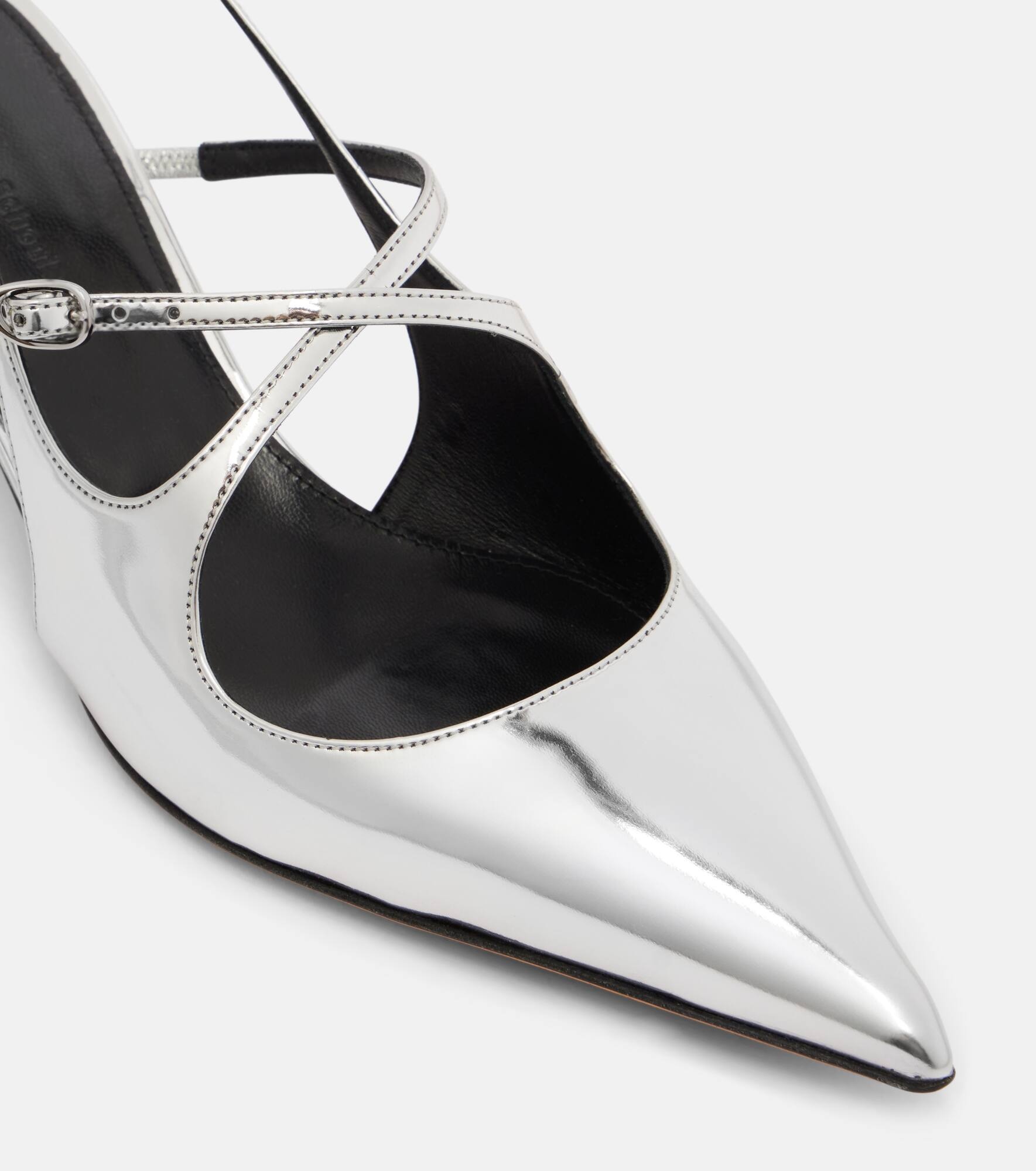 Slash 40 mirrored leather slingback pumps - 5