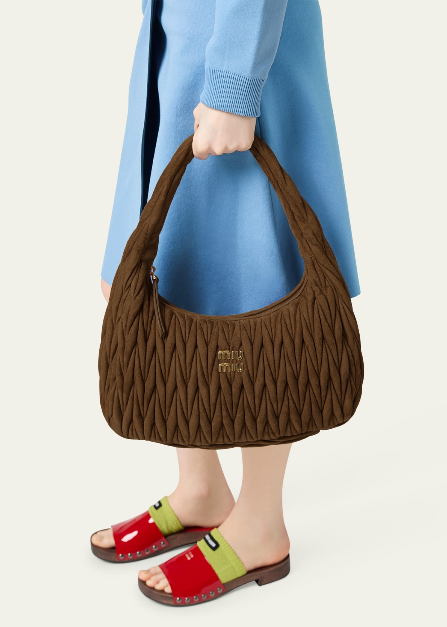 Wander Matelassé Suede Hobo Bag - 2