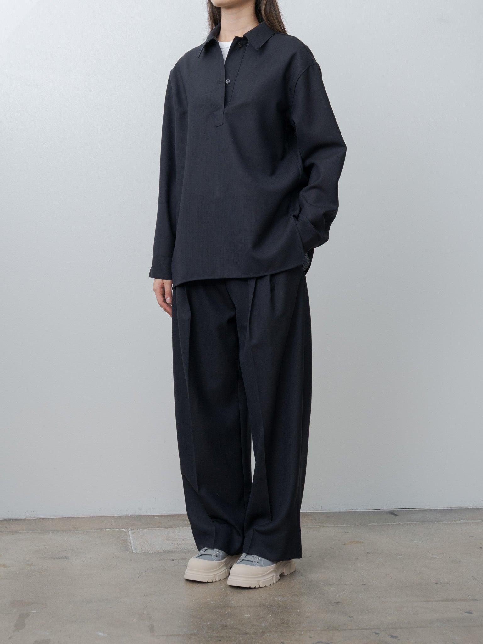Pinole Half Placket Shirt - Darkest Navy - 3