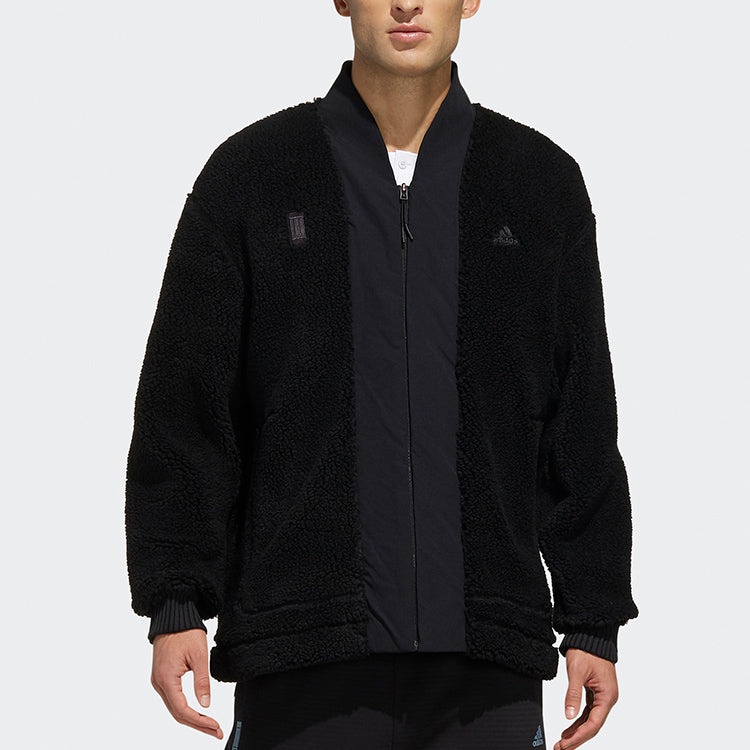 adidas Splicing polar fleece Sports Jacket Black FM9351 - 3