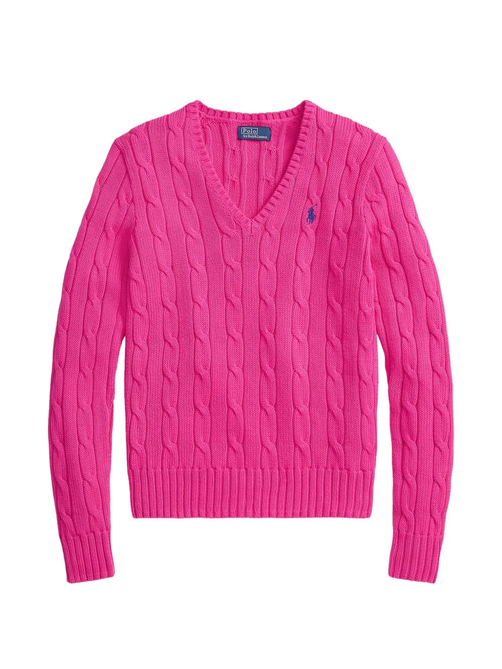 cable-knit V-neck sweater - 1