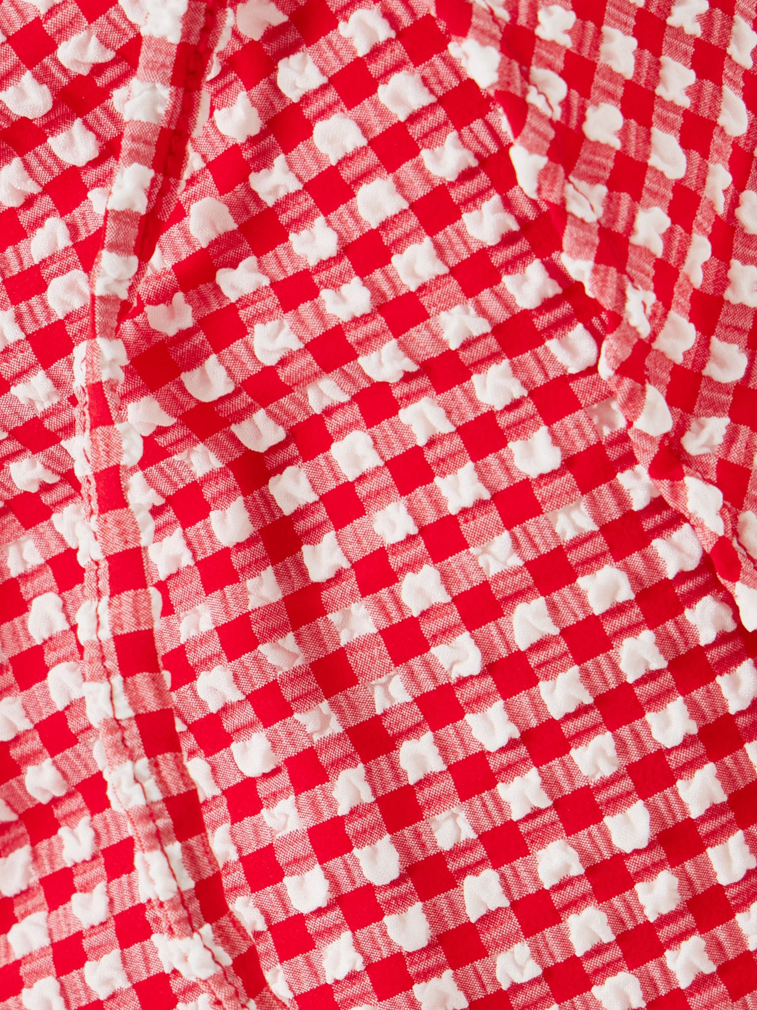 Gingham seersucker pareo Red - 4