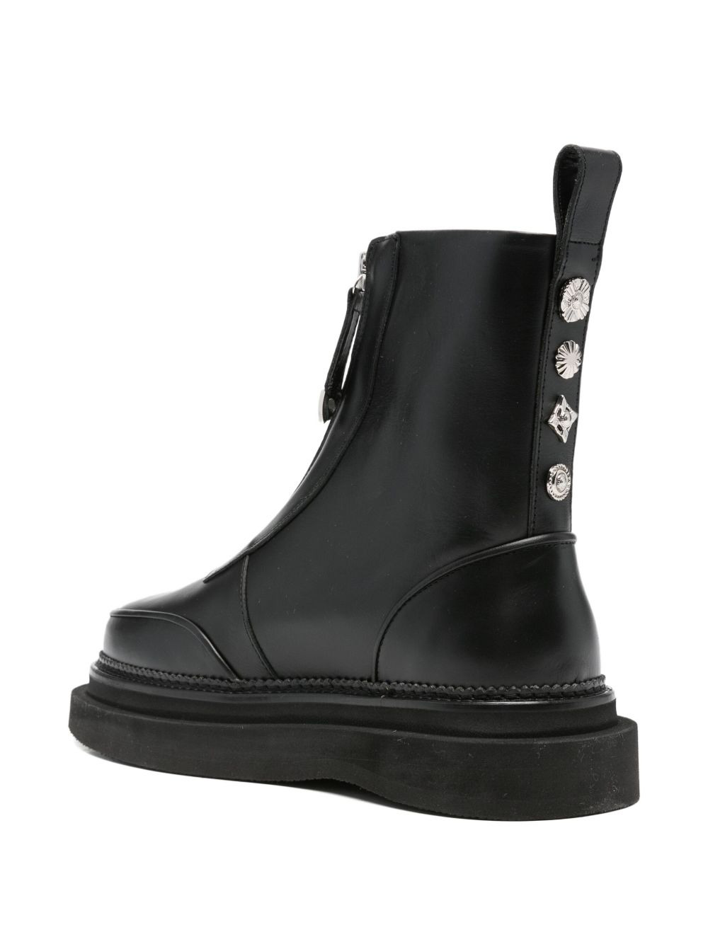 zip-front embellished boots - 3