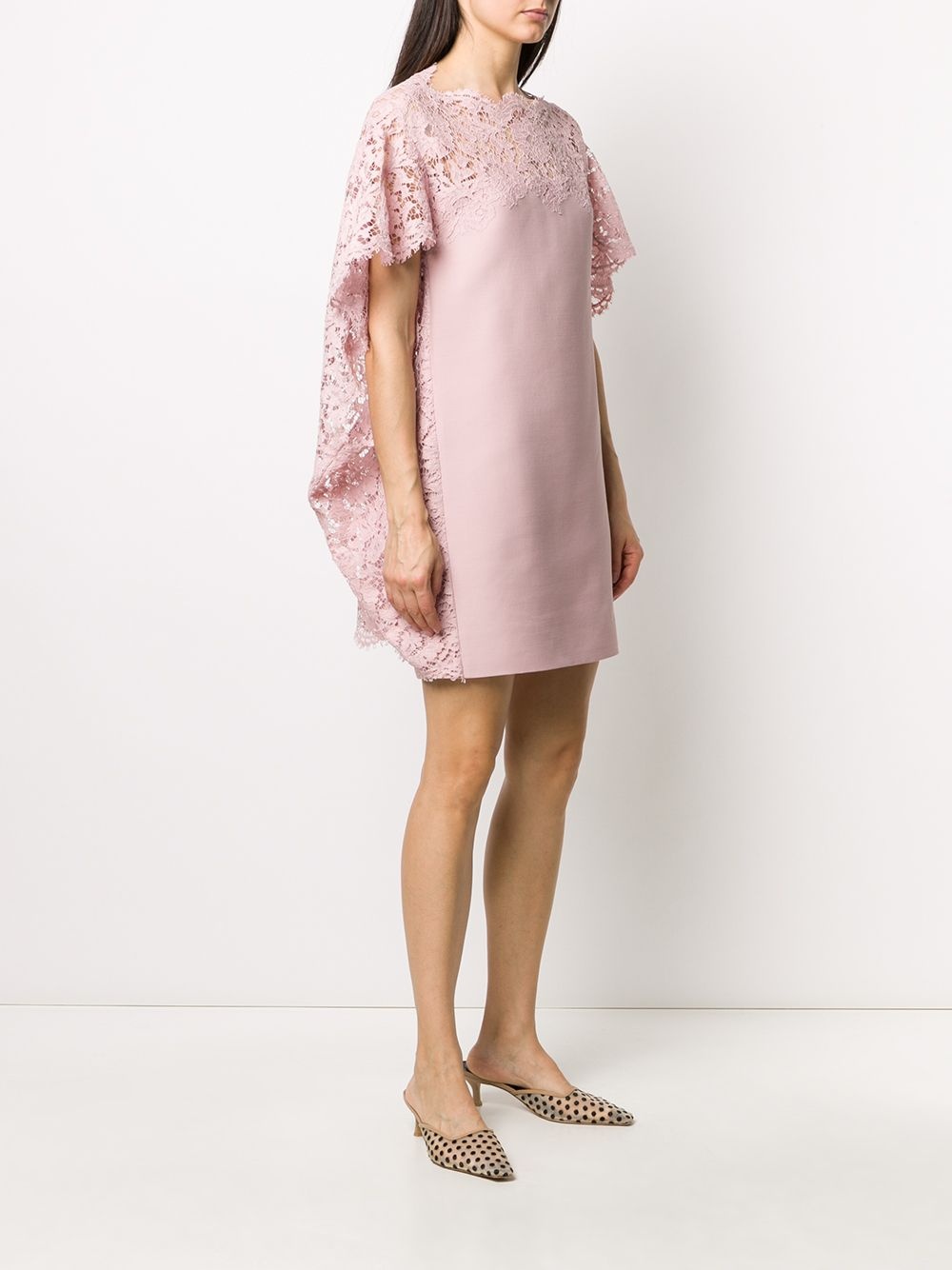 lace cape shift dress - 3