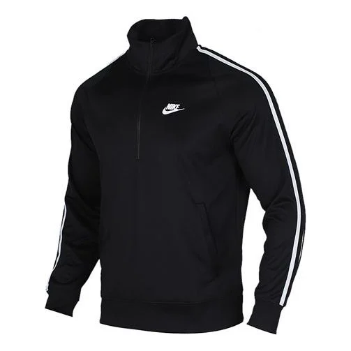 Nike Casual Half Zipper Stand Collar Sports Pullover Black CJ4393-010 - 1