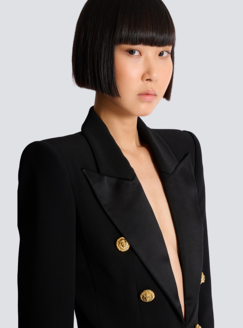 6-button jacket in jacquard 8