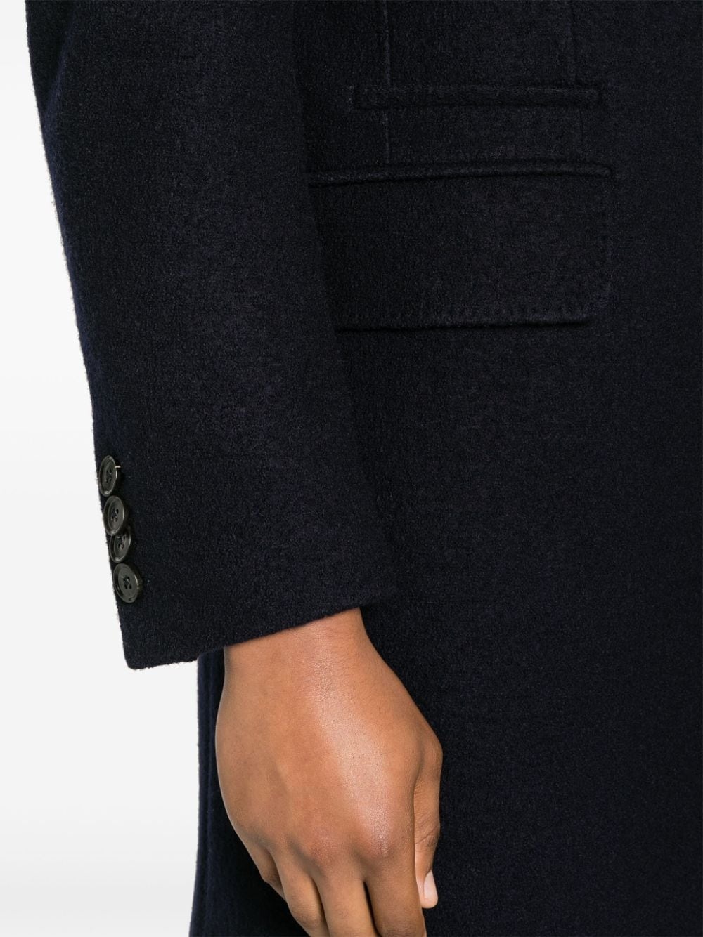 brushed wool coat - 5