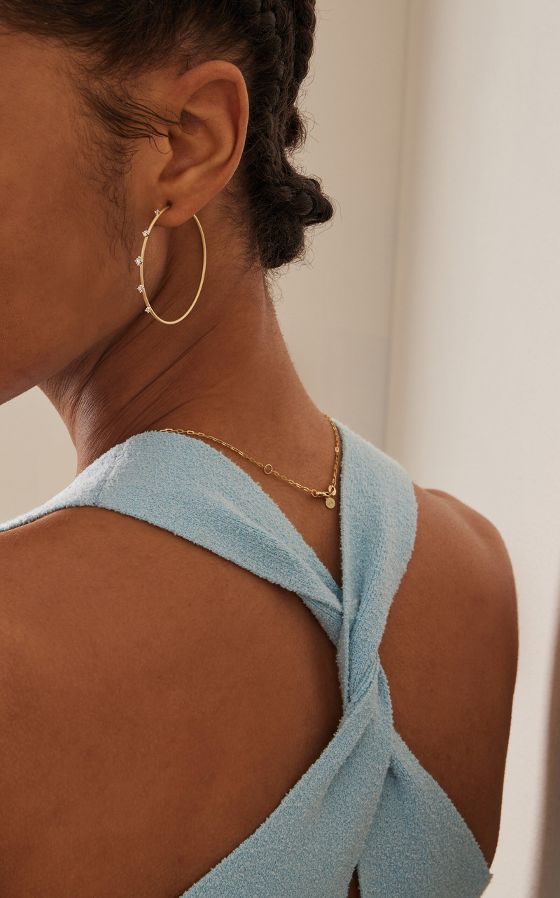 ILA Solar 14K Gold Diamond Hoop Earrings yellow outlook