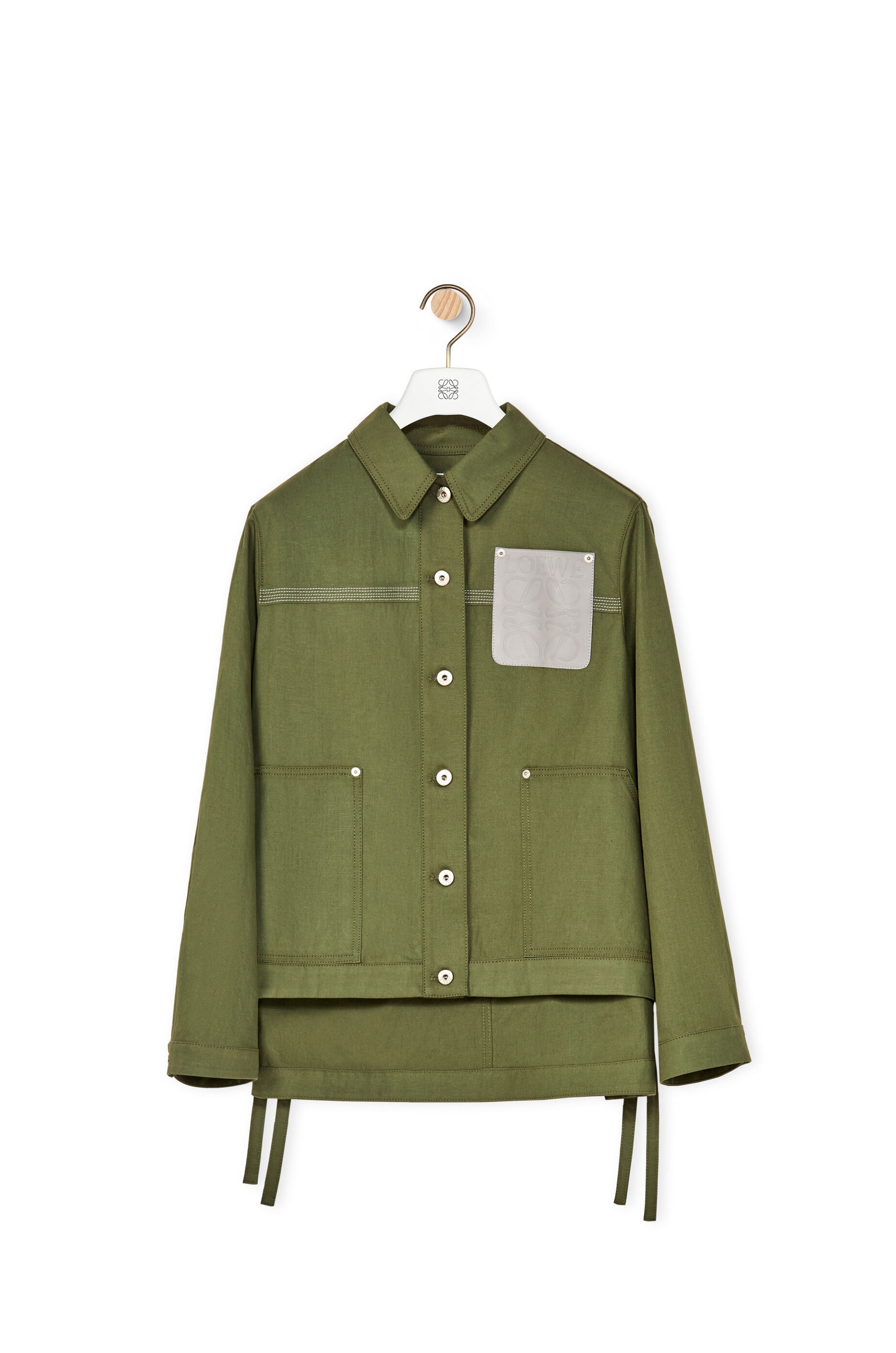 Workwear jacket in cotton and linen - 1