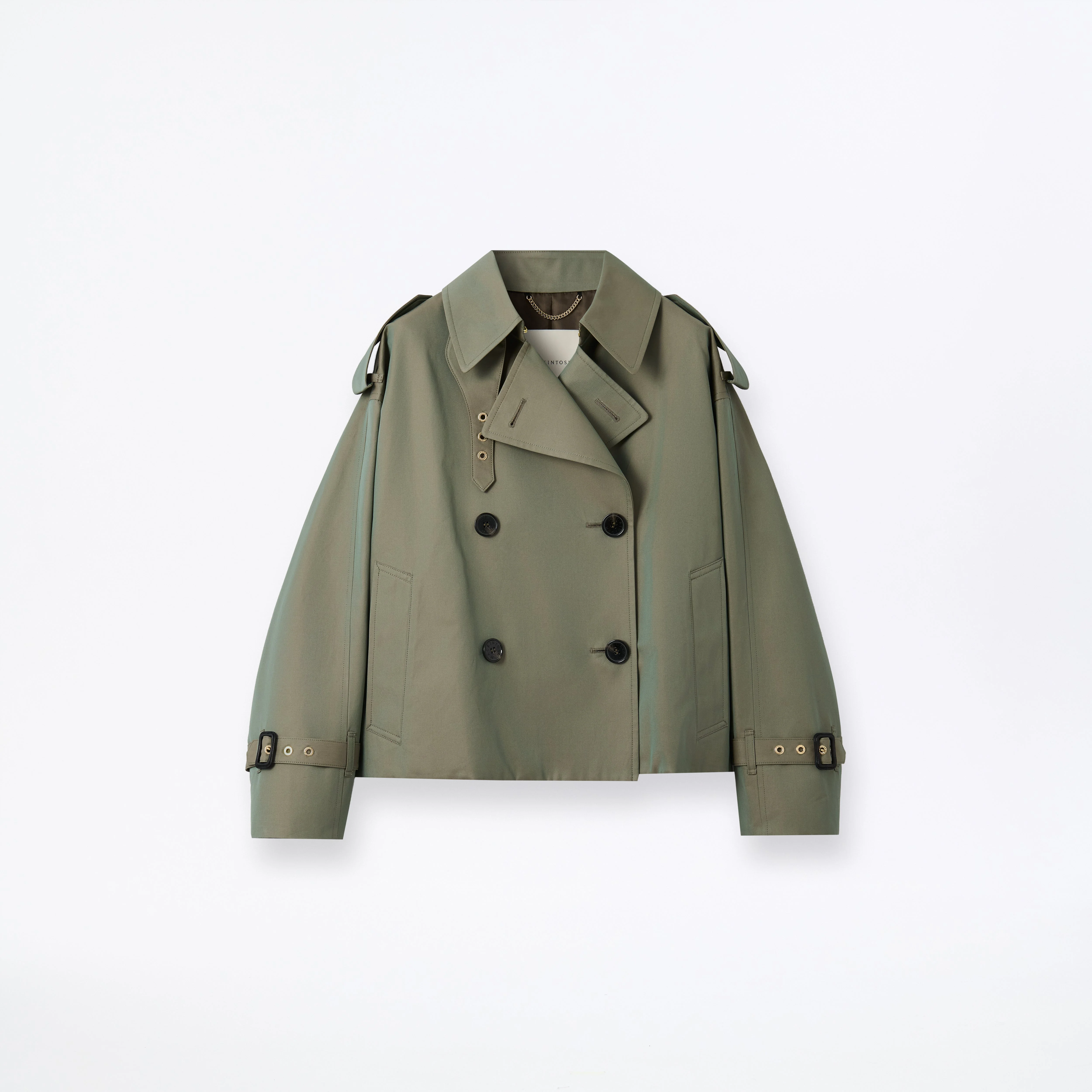 Eyemouth Gabardine Double Breasted Short Trench Coat - 1
