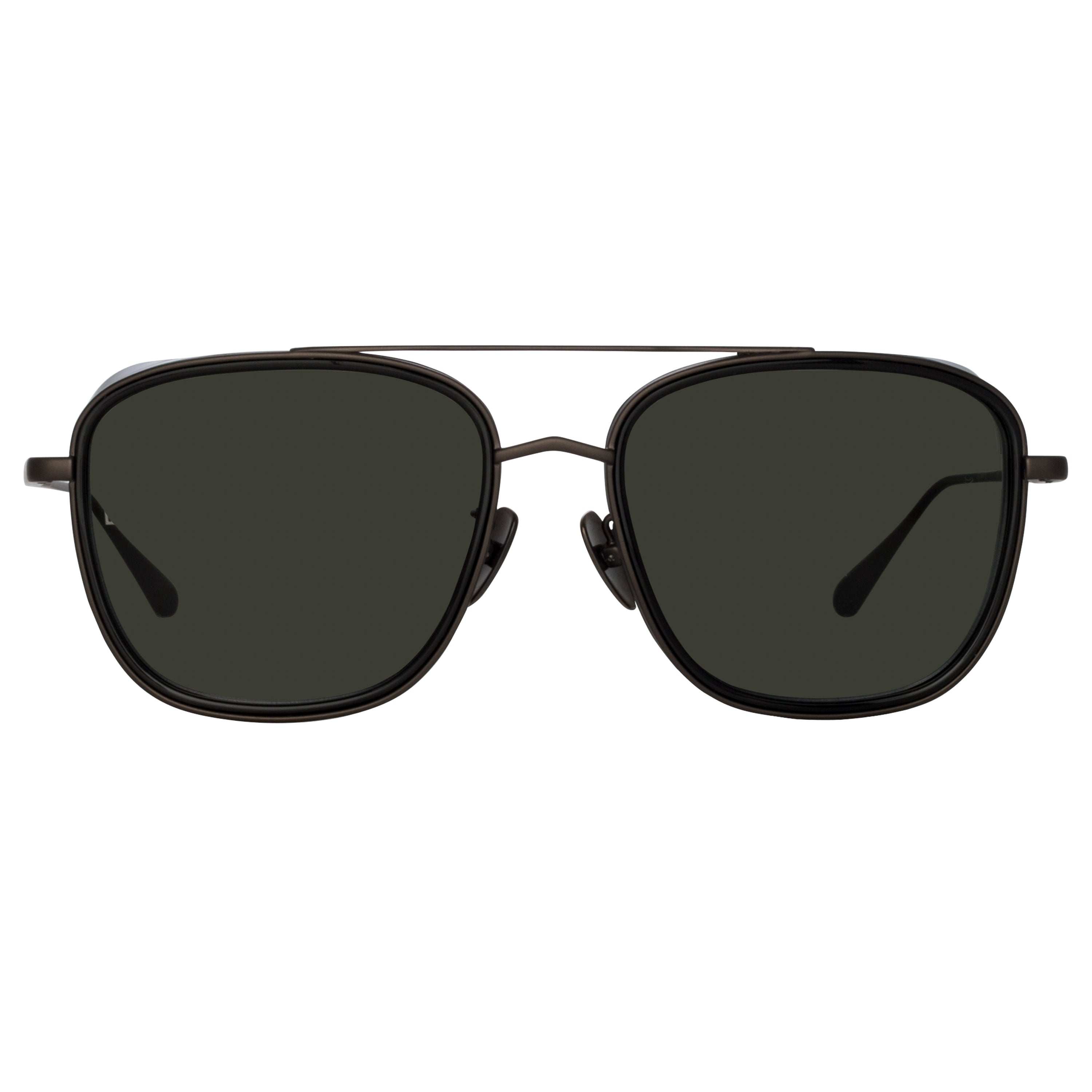 JARVIS AVIATOR SUNGLASSES IN BLACK AND NICKEL - 1