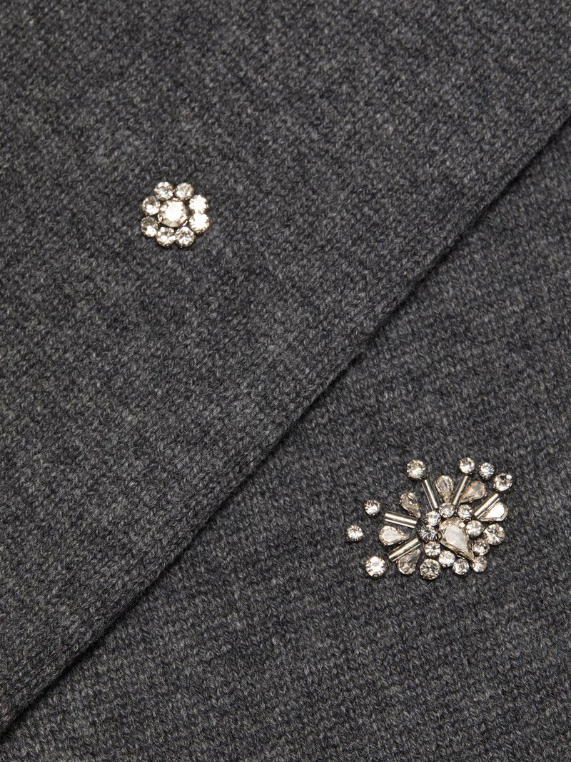 Women's Kandace Embellished Wool-Cashmere Joggers - Charcoal Grey 7