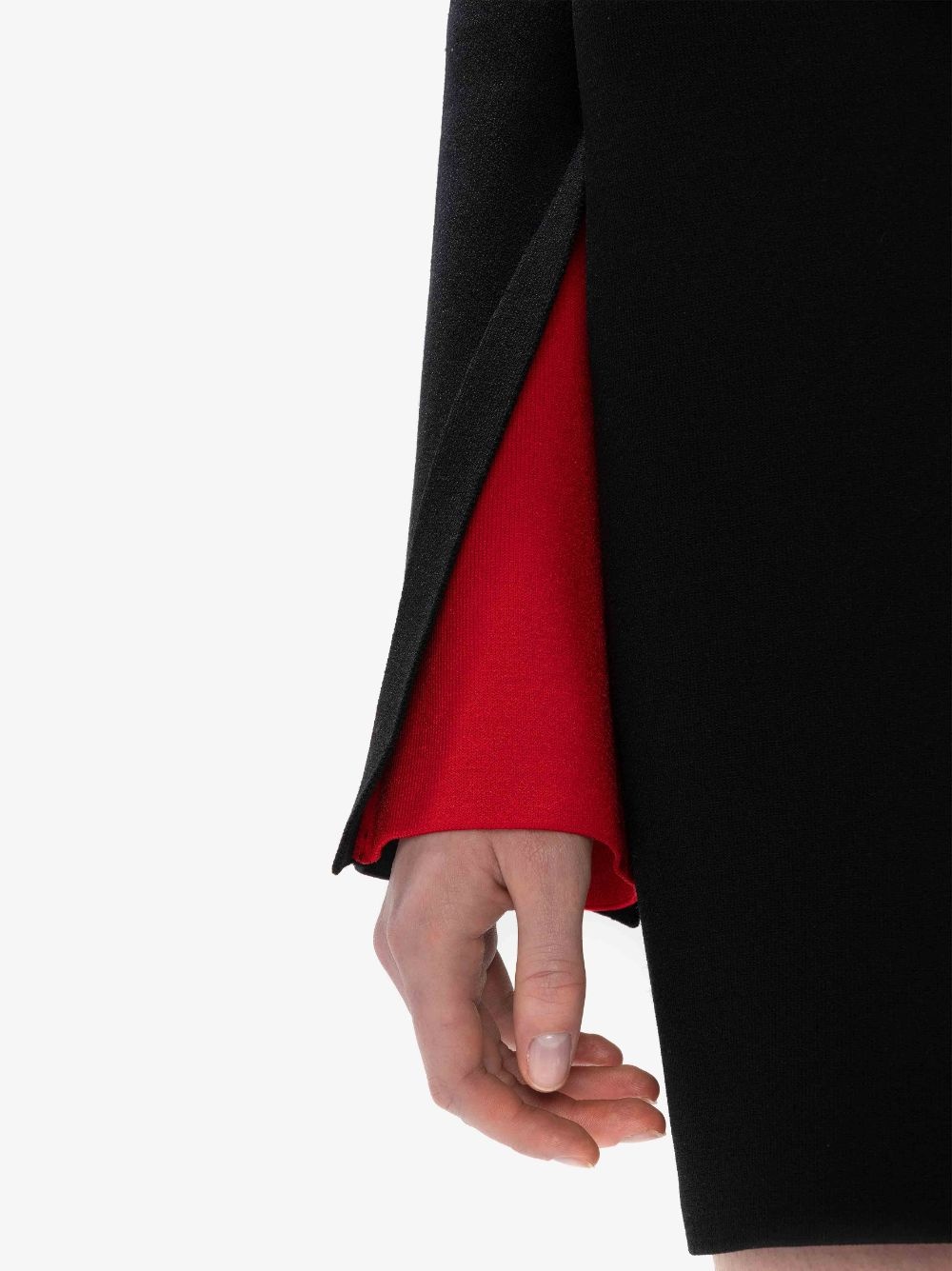 CONTRAST CUFF FITTED DRESS - 5