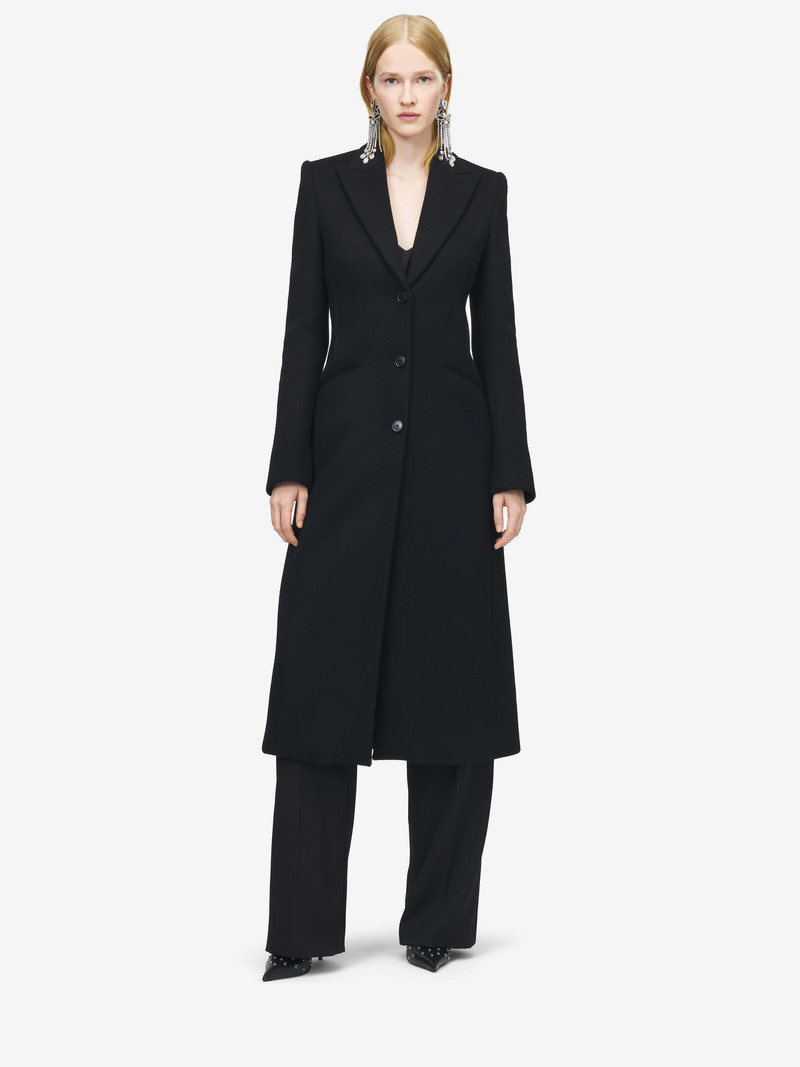 Alexander McQueen Wool Felt Single-breasted Coat outlook