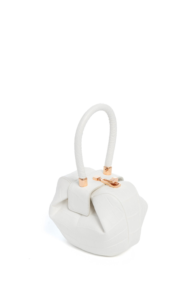 Demi Bag in Ivory Crocodile Leather 3