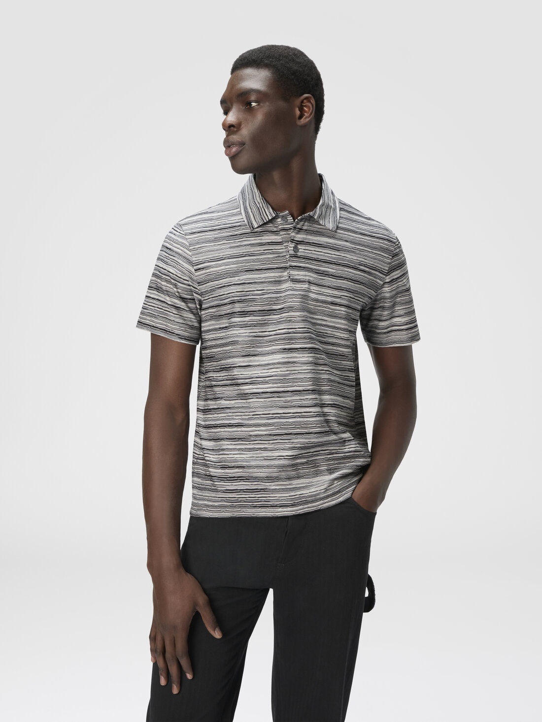 Short Sleeve Polo in Flame Jersey - 4