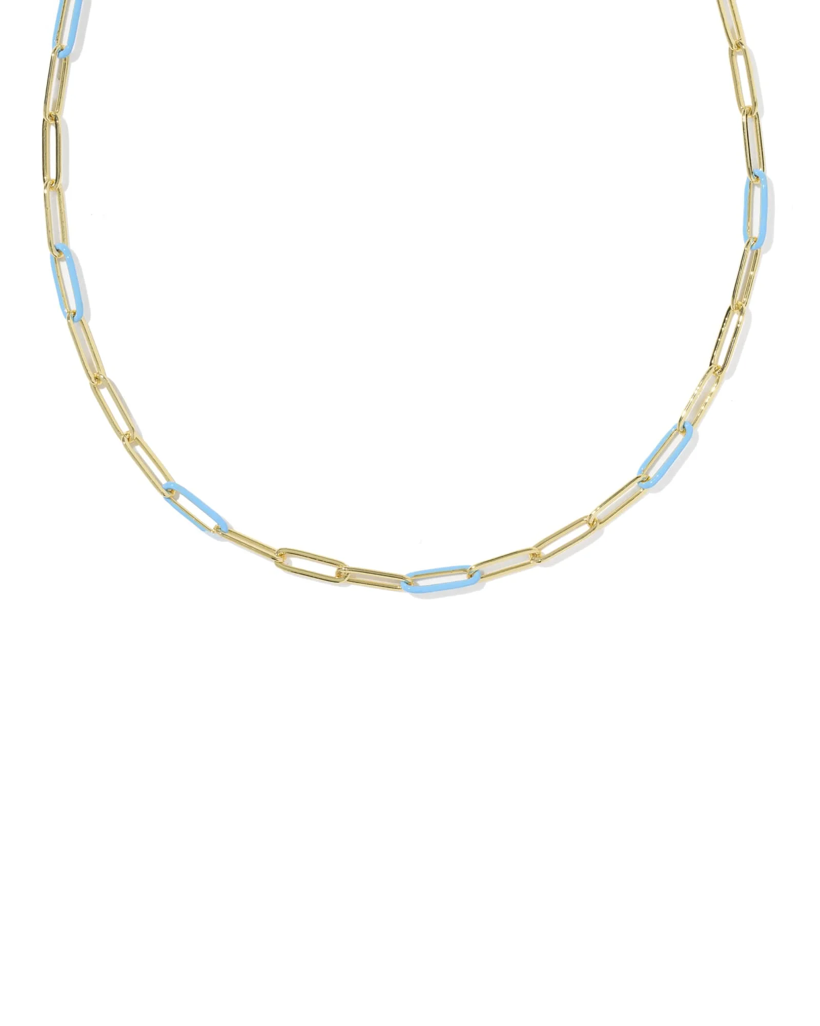 Courtney Gold Enamel Link and Chain Necklace - 1