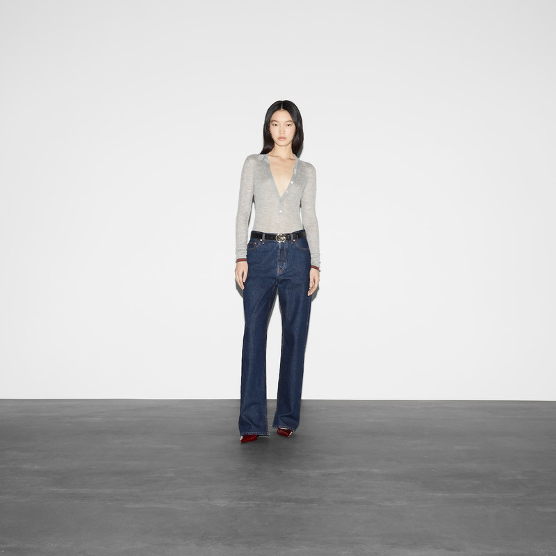 GUCCI Denim pant with Gucci label outlook