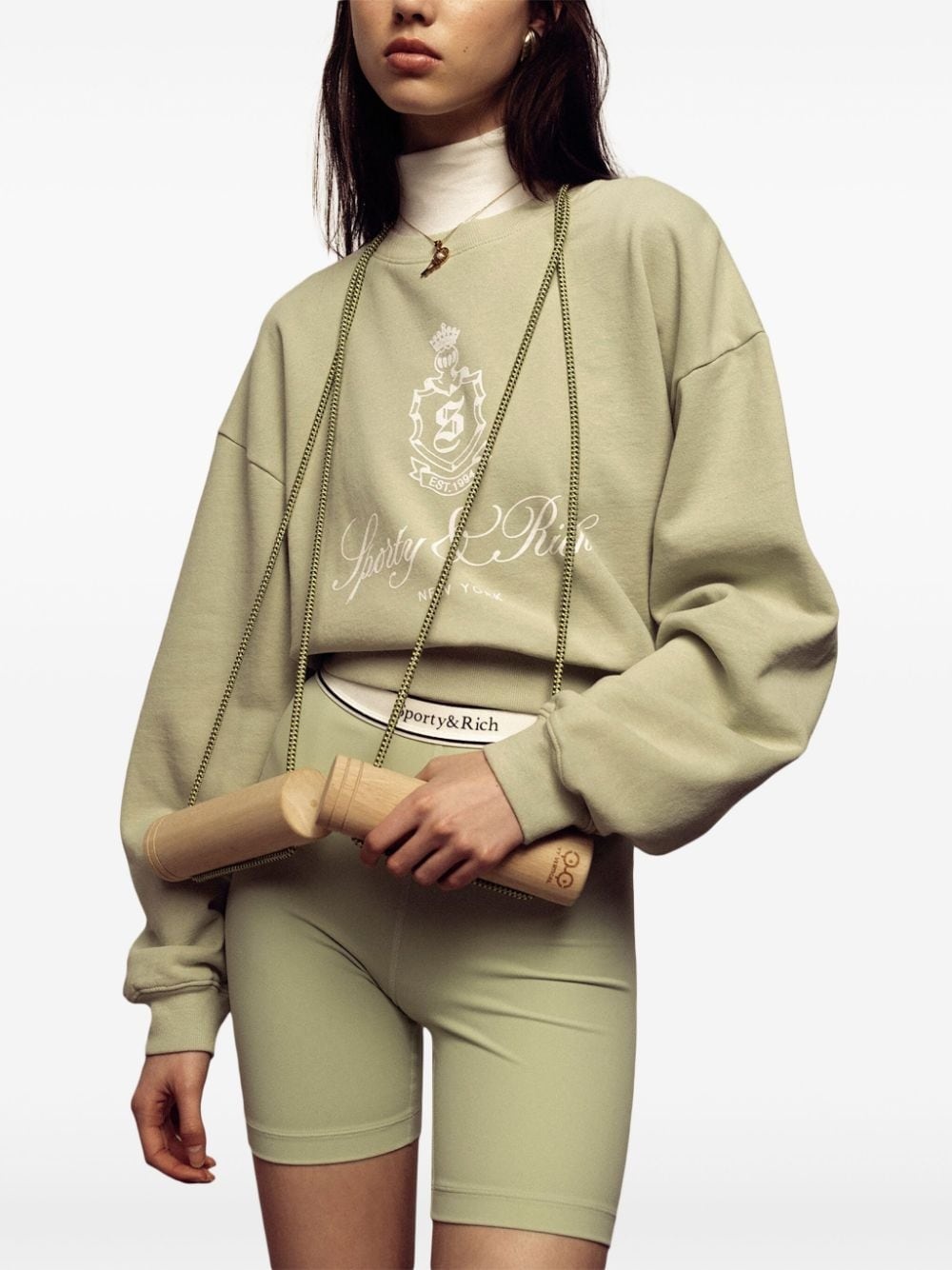 Vendome cropped cotton sweatshirt - 5